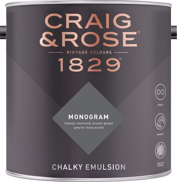 Craig and Rose Monogram Chalky Matt Water Based Emulsion in Grey