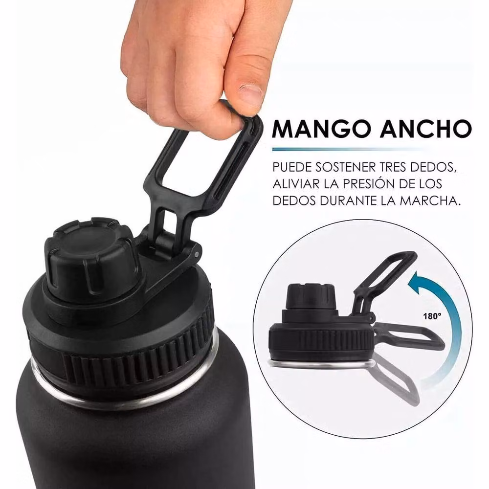 FLAVORA Leakproof Stainless Steel Vacuum Insulated Water Bottle, Black, 1.2 l – 5