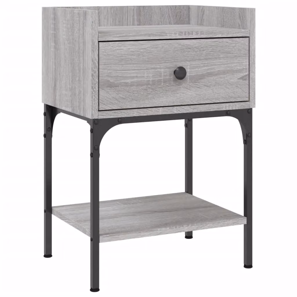 Berkfield Home Grey Sonoma Bedside Table in Engineered Wood, W: 40.5 cm, D: 31 cm, H: 60 cm – 2