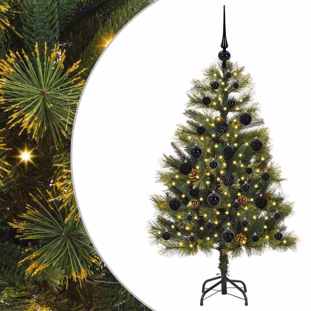Berkfield Home Realistic Artificial Hinged Christmas Tree with Cones, Green, Height: 120 cm – 3