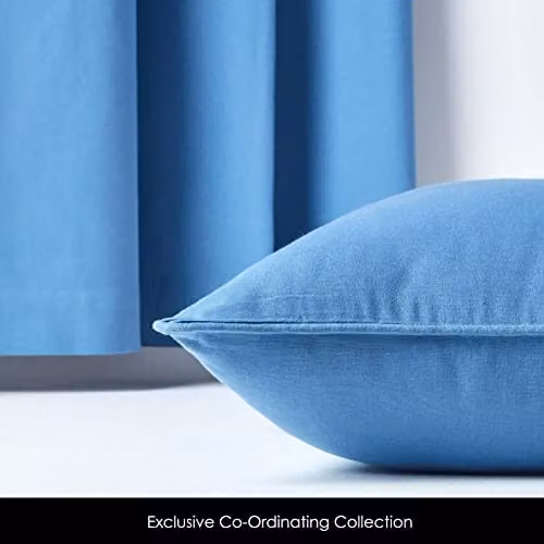Homescapes Plain Airforce Blue Cotton Rectangular Cushion Cover W/H: 30 x 50 cm – 5