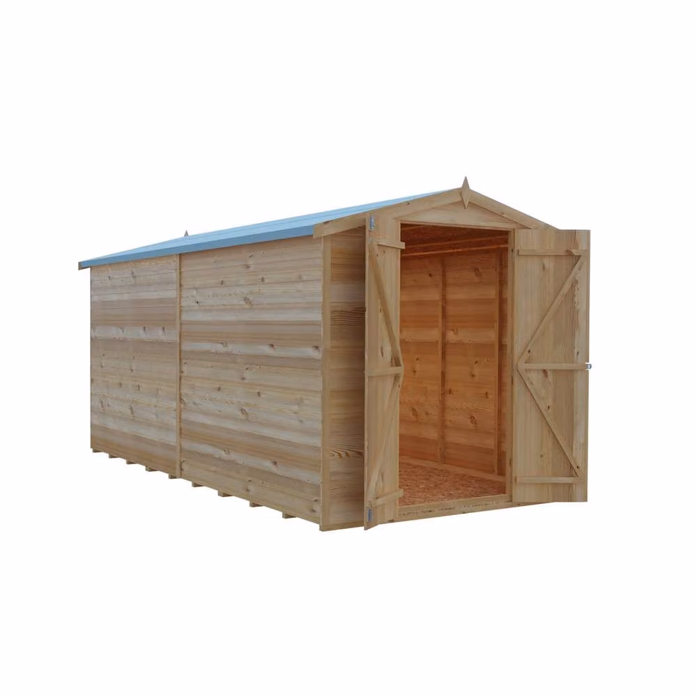 Shires Overlap Double Door Garden Shed in Brown – 2