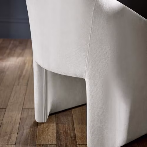 Julian Bowen Anthea Beige Chenille Fabric Tub Dining Chair – 5