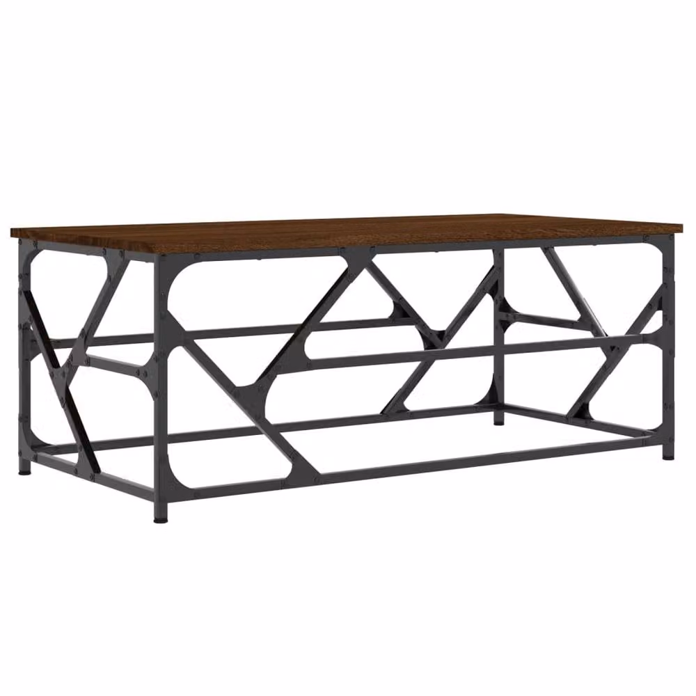 Berkfield Home Decorative Coffee Table in Brown Oak, W/D/H: 100 x 50 x 40 cm – 3