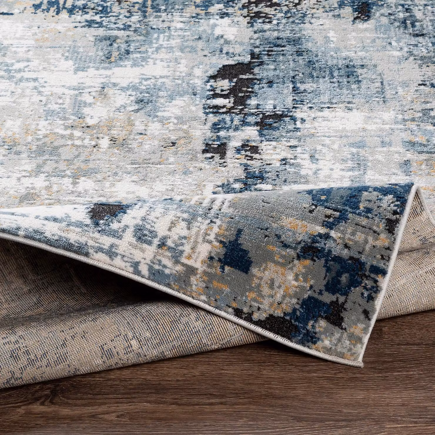 Livabliss Jolie Modern Abstract Marble Rug in Blue, Grey, Beige and Black, W: 120 cm, D: 170 cm – 4