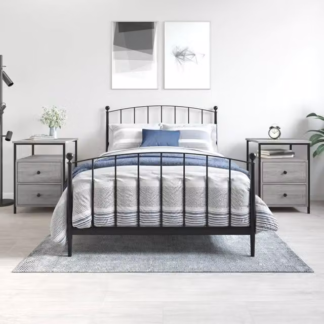 Berkfield Home Set of 2 Grey Sonoma Bedside Cabinets, W/D/H: 44 x 45 x 60 cm – 1