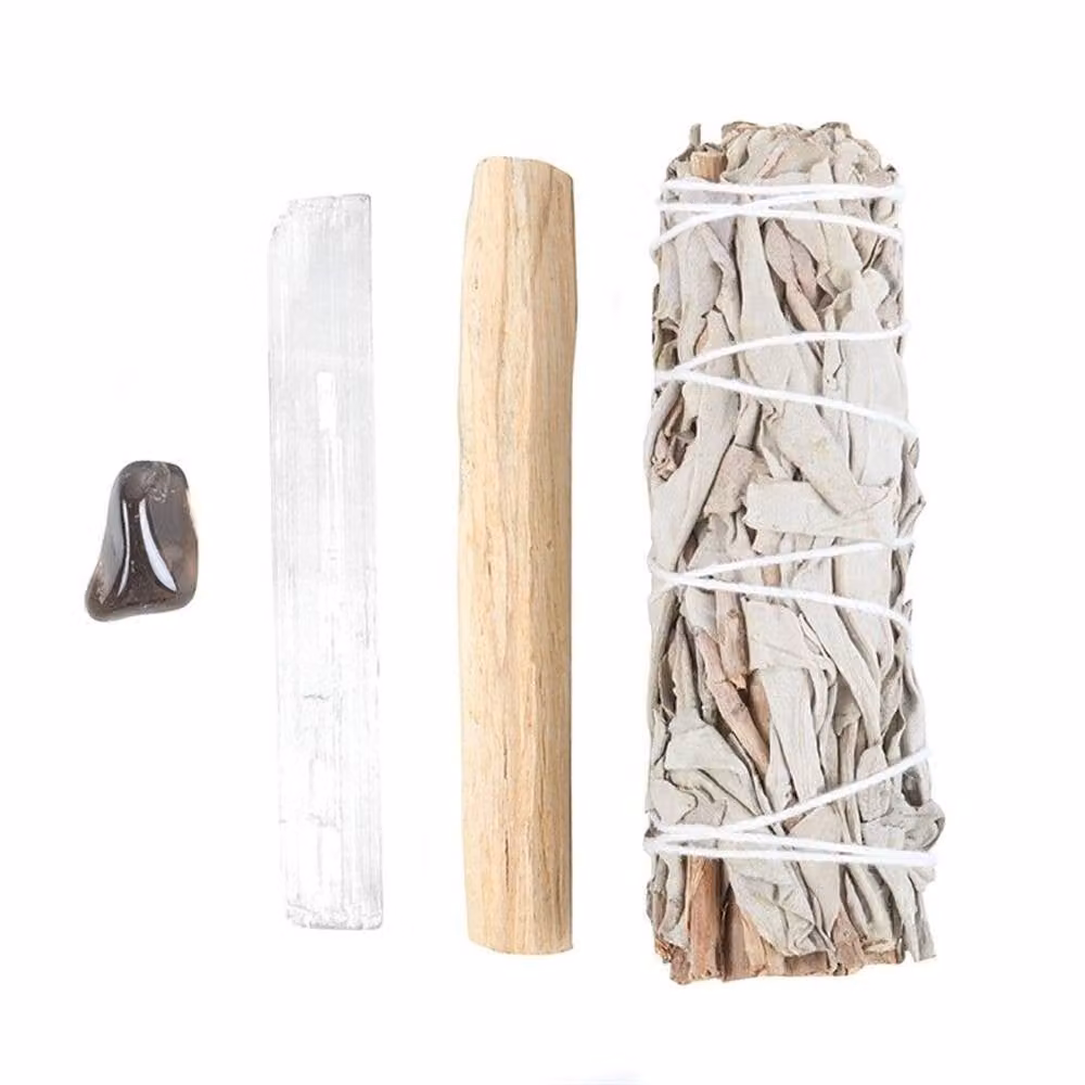 Uniqueful Negative Energy Smudge Kit with Hematite and Multicolour Herbs – 2