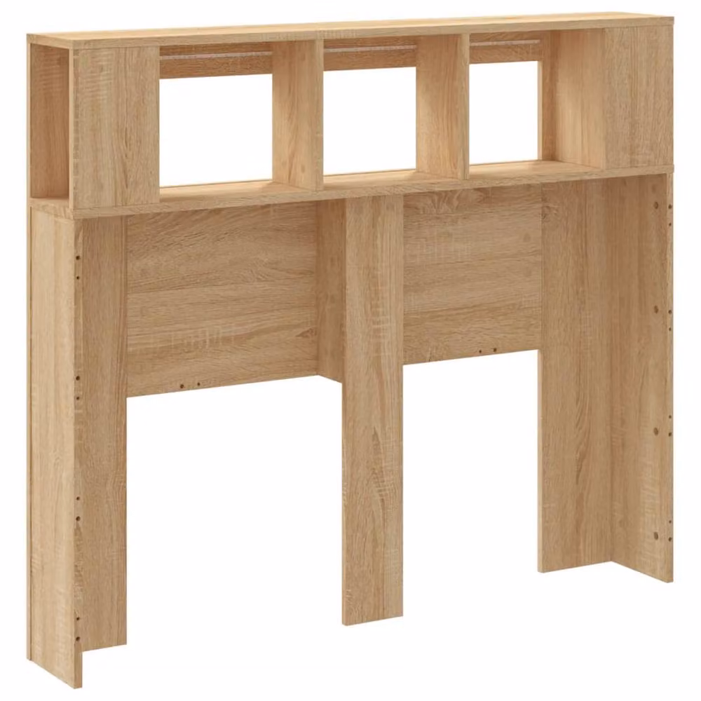 Berkfield Home Sonoma Oak LED Headboard with Integrated Shelf in Light Brown, W/D/H: 120 x 18.5 x 103.5 cm – 4