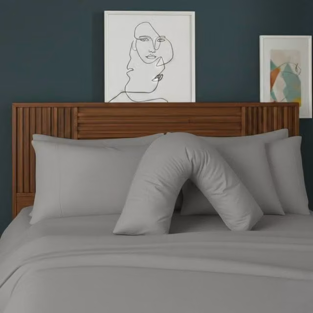 Snug City V Shape Maternity Pillowcase in Silver Grey Polycotton
