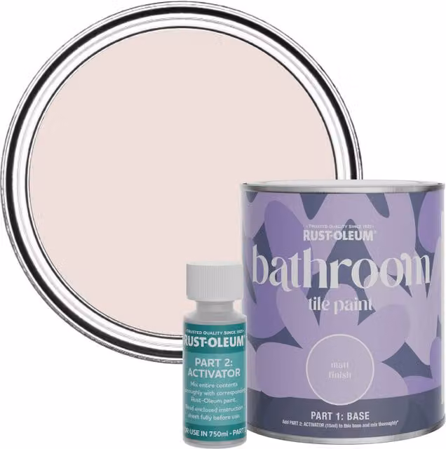 Rust-Oleum Bathroom Tile Paint in Matt Finish, Elbow Beach Pink, 0.75 l