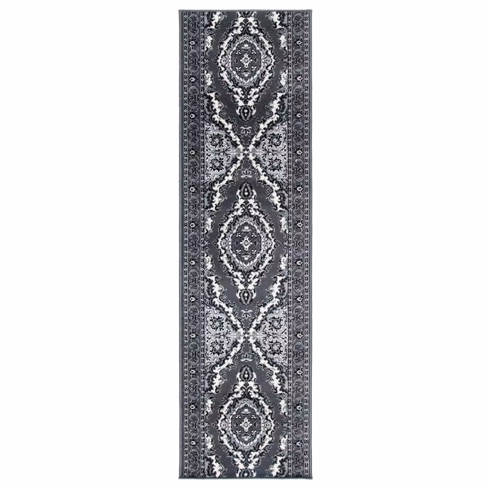 Bravich LTD Texas Medallion Traditional Hallway Runner Rug in Grey, W: 60 cm, L: 180 cm – 3
