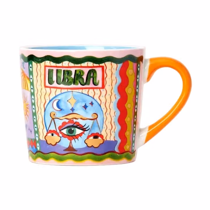 Eleanor Bowmer Libra Zodiac Multicolour Bone China Mug, 300 ml
