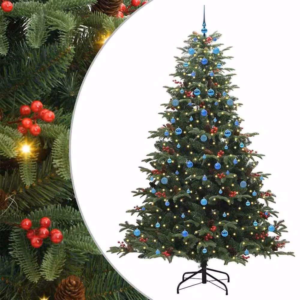 Berkfield Home Elegant Green Artificial Christmas Tree with 300 LEDs and Stand – 2