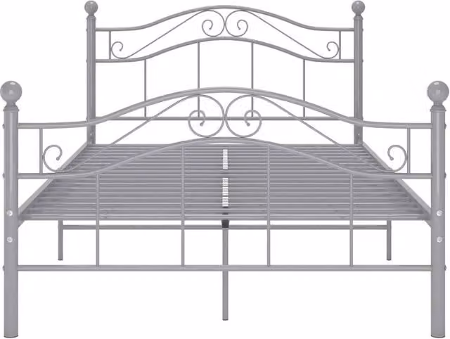 Berkfield Home Grey Metal Bed Frame, W/D/H: 120 x 200 cm