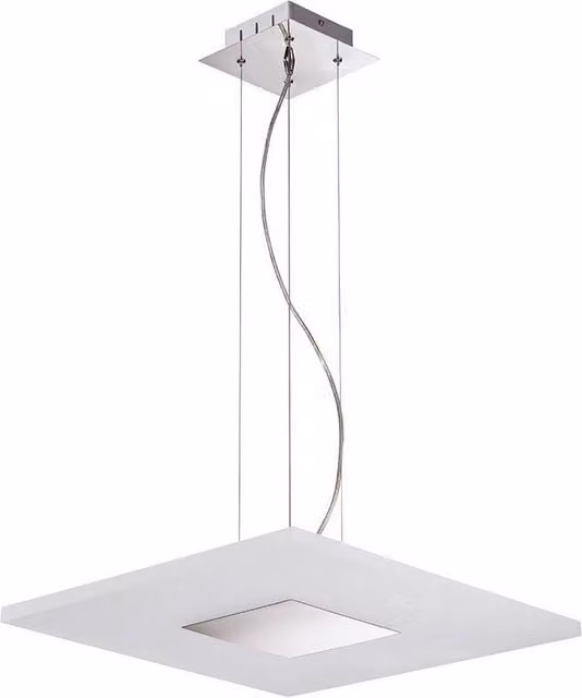 Netlighting Notte Square LED Pendant Light, 28W, 3000K Warm White, 1700lm, Chrome and Grey Frosted Acrylic – 1