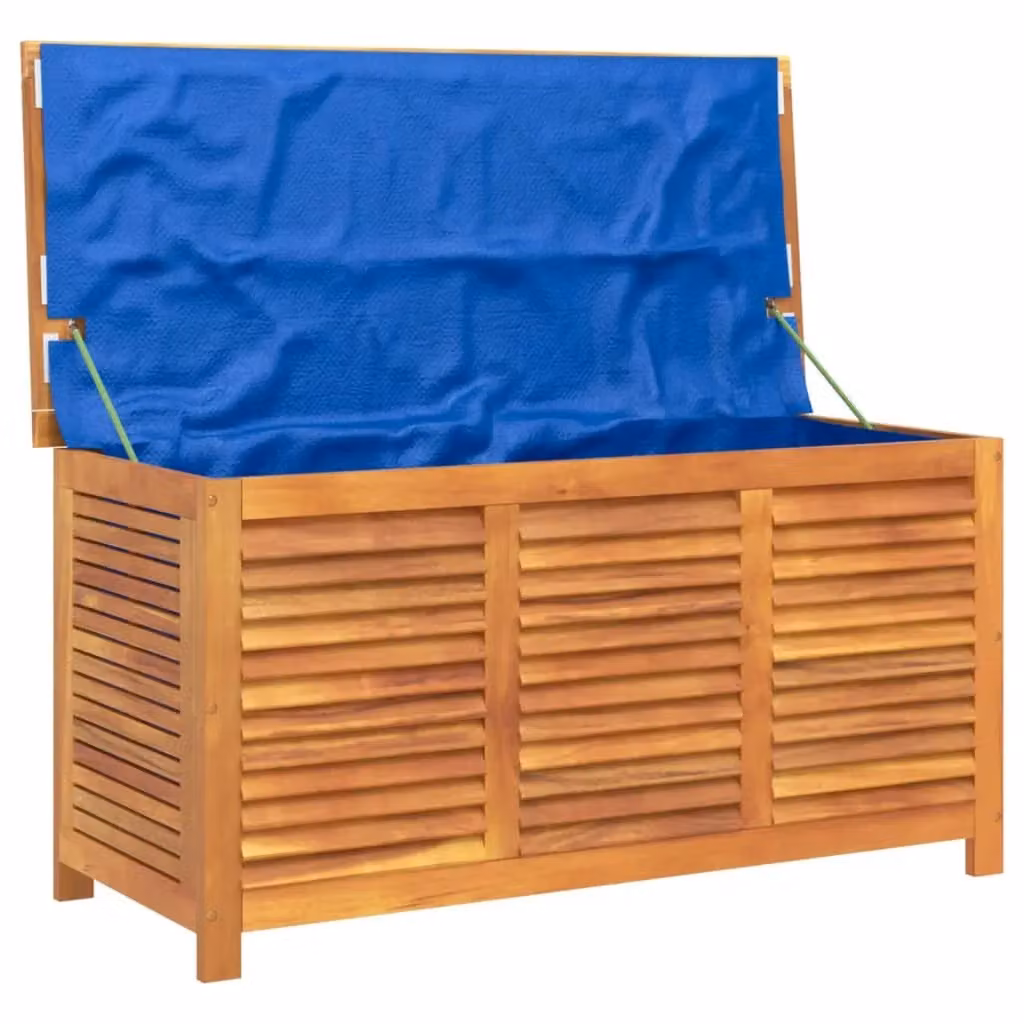 Berkfield Home Garden Brown Acacia Wood Louver Storage Box W: 113 cm, D: 50 cm, H: 56 cm – 3
