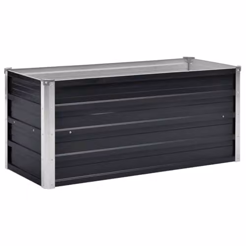 vidaXL Anthracite Galvanised Steel Raised Bed W/D/H: 100 x 40 x 45 cm – 1
