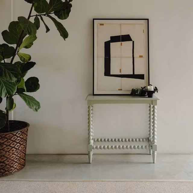 Statement Furniture Cromwell Small Bobbin Design Console Table in Green, W/D/H: 76 x 18 x 85 cm – 1