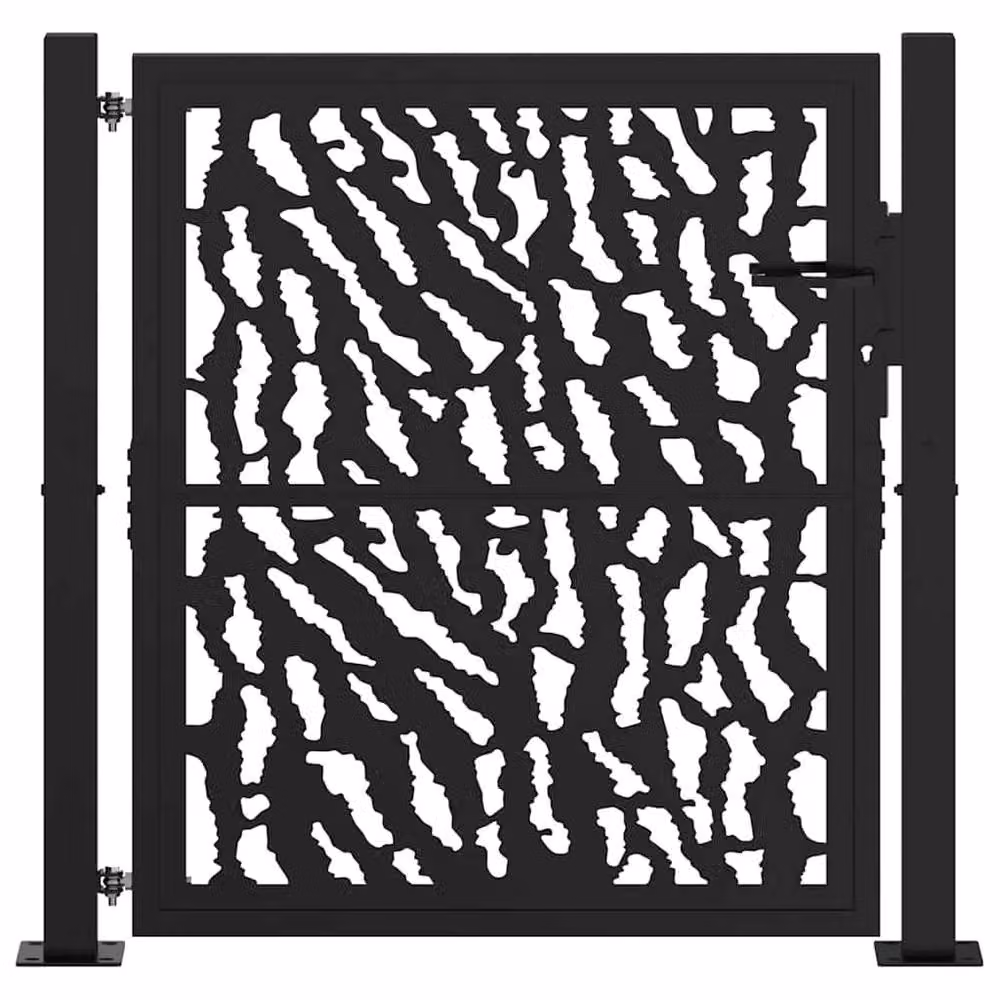 Berkfield Home Black Steel Garden Gate, W: 105 cm, H: 106 cm – 3