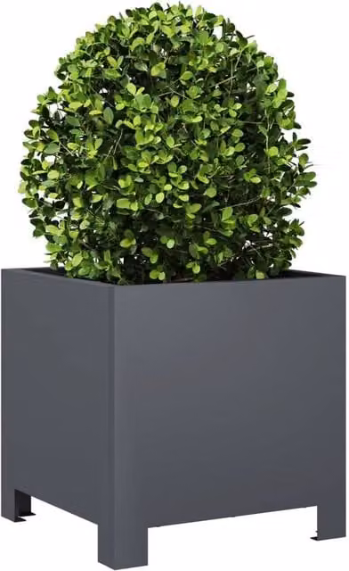 Berkfield Home Durable Steel Garden Planter Tub in Anthracite, W/D/H: 30 x 30 x 30 cm