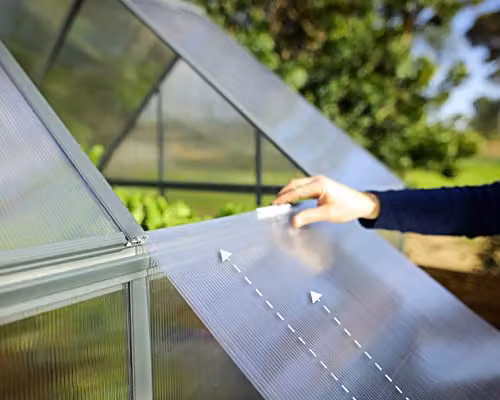 Palram Canopia Mythos 6x4 Greenhouse with Grey Aluminium Frame and UV-Protected Polycarbonate Roof including Base Frame – 6