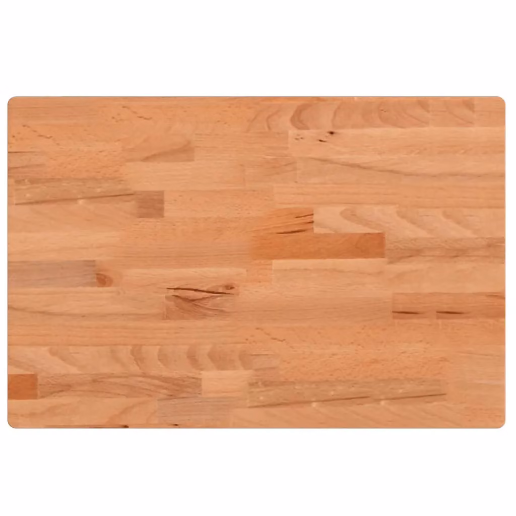 Berkfield Home Rectangular Solid Wood Beech Table Top, Brown, W: 60 cm, D: 40 cm, H: 4 cm – 2