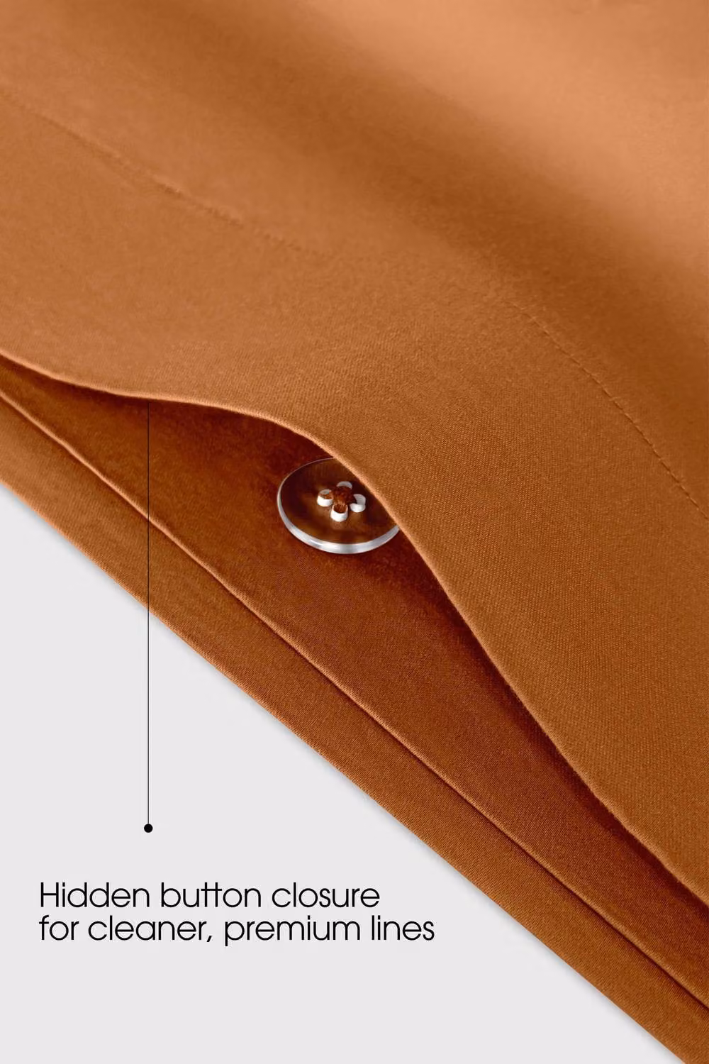 Bedable Super King 100% Cotton Sateen Duvet Cover Set in Terracotta with Pillowcases (Duvet Cover: 200 x 200 cm, Pillowcase: 50 x 90 cm) – 5