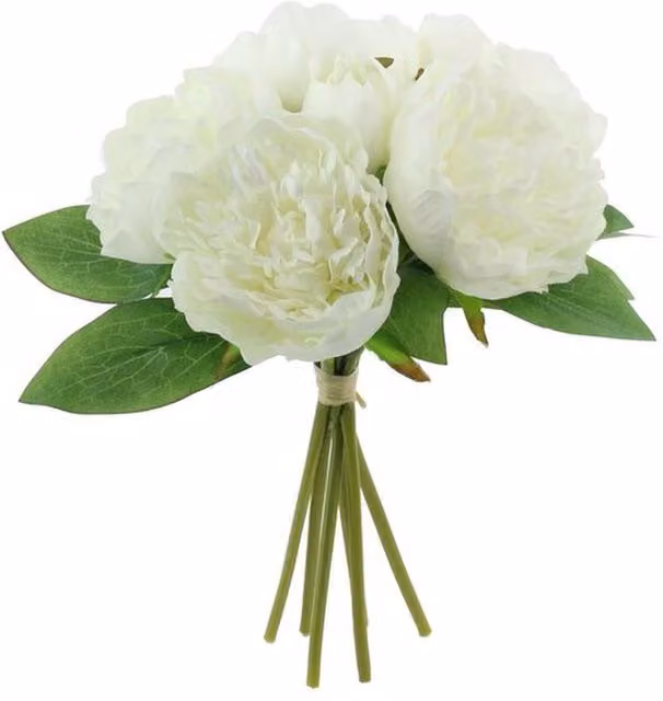 Kingsbury Gifts Artificial White Peony Floral Bouquet
