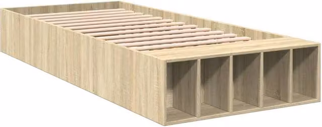 Berkfield Home Modern Sonoma Oak Bed Frame in Brown, W/D/H: 100 x 200 cm