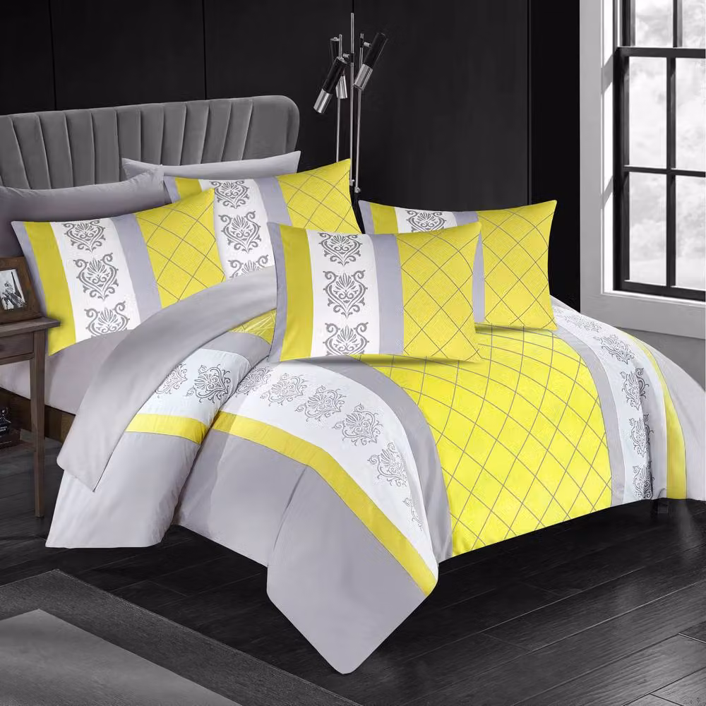 Lazzaro Home Bohemian Microfibre Duvet Cover, Yellow, W/D/H: 200 x 200 cm – 2