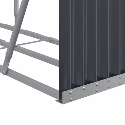 vidaXL Anthracite Galvanised Steel Log Holder W: 180 cm, D: 45 cm, H: 100 cm – 3