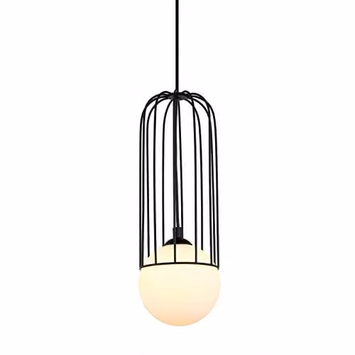 Netlighting Modern Suspended Cylinder Pendant Light in Black and White with G9 Bulb Holder
