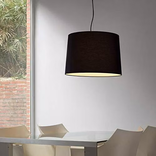 Netlighting Conga Black Modern Fabric Cylinder Pendant Lamp, Diameter: 45 cm – 2