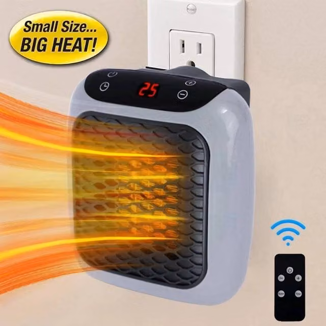 PAWNORA 800W Portable Fan Heater in Grey – 1