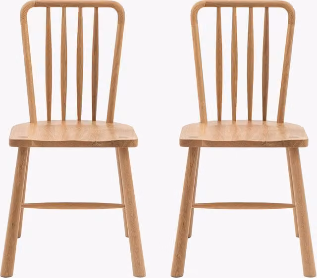 Perch & Parrow Modern Oak Dining Chairs in Beige, Set of 2
