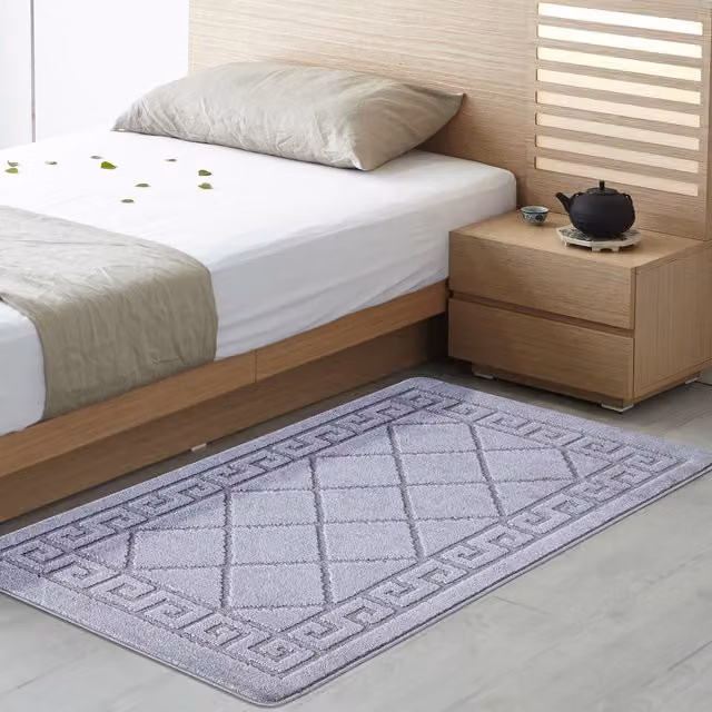 Smart Living Tribela Non Slip Machine Washable Gel Door Mat, Striped, Dark Grey, W: 80 cm, L: 300 cm