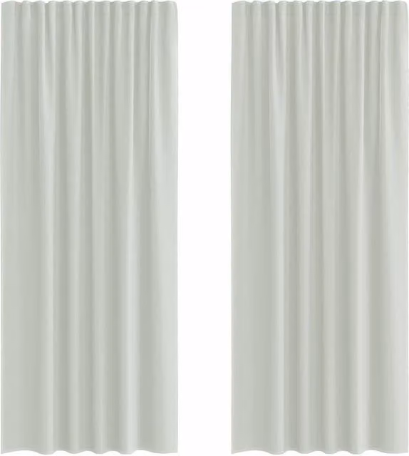 Berkfield Home Grey Voile Fabric Curtains with Rod Pockets, 2 Pack, W: 140 cm, H: 225 cm