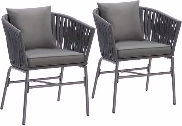tectake Valeiras 2 Seater Accent Chair in Dark Grey