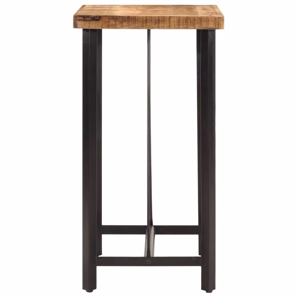 Berkfield Home Industrial Bar Table in Brown Solid Mango Wood and Iron, W/D/H: 55 x 55 x 107 cm – 3