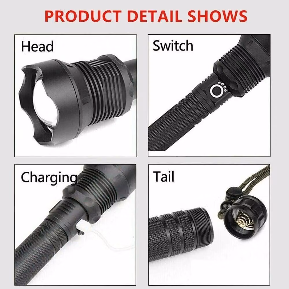 SPETLEK Super Bright LED Zoom Flashlight in Black – 6