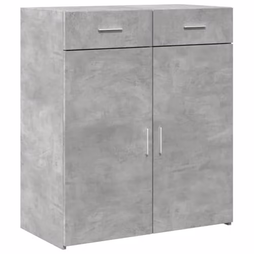 vidaXL Modern Sideboard in Concrete Grey, Engineered Wood, W/D/H: 80 x 42.5 x 93 cm