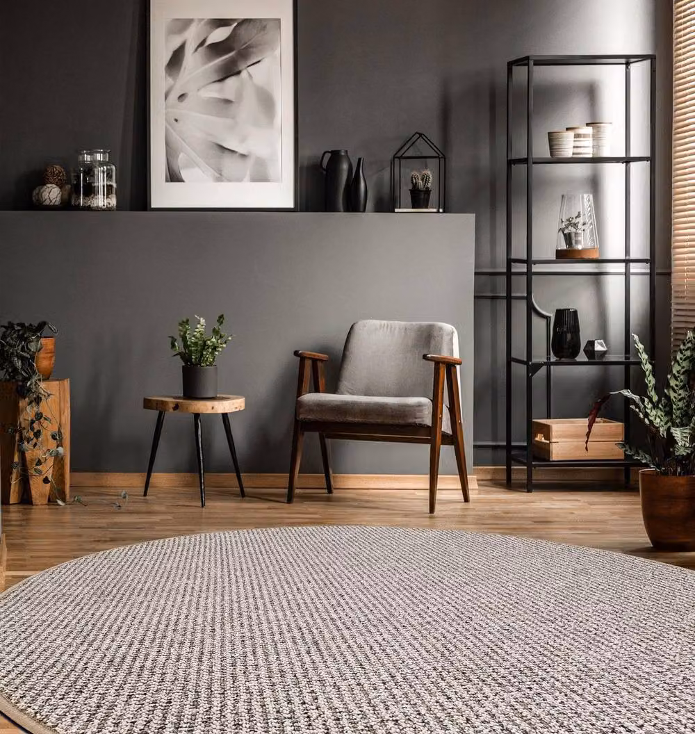 RugsX Circle Prius Round Rug in Beige, Diameter: 133 cm – 2