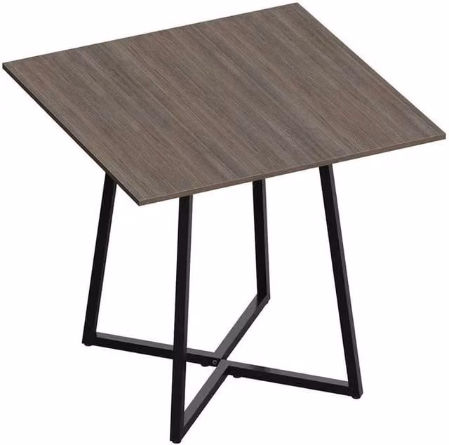 FLAVORA Grey Square Dining Table with Industrial Metal Legs, W/D/H: 80 x 80 x 80 cm – 1