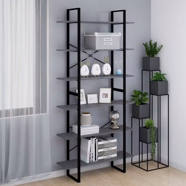 Berkfield Home High Cabinet in Grey Solid Pine Wood, W/D/H: 100 x 30 x 210 cm