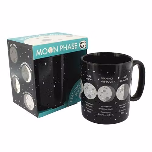 Ginger Fox Moon Phase Heat Change Ceramic Mug in Black and Multicolour – 1