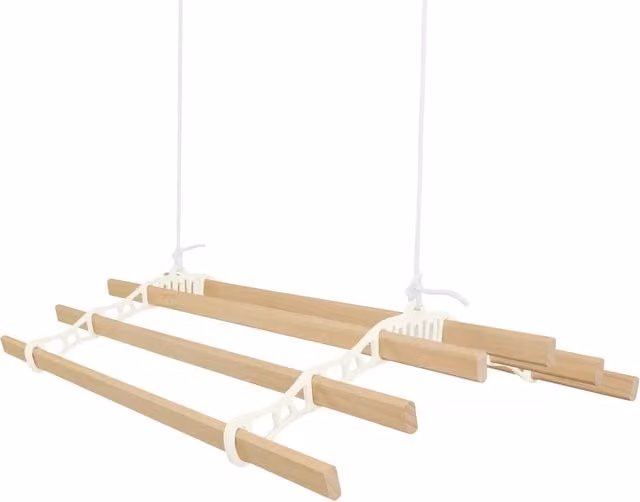 Monstershop Clothing Ceiling Pulley Airer in White and Beige – 1