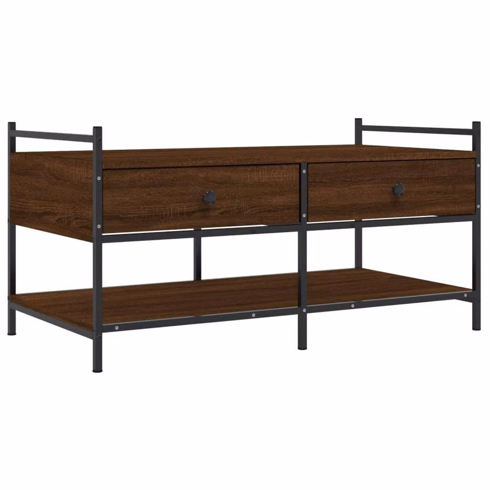 Berkfield Home Decorative Coffee Table in Brown Oak, W/D/H: 99 x 50 x 50 cm – 3