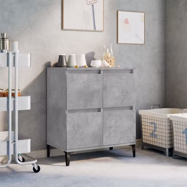 Berkfield Home Sideboard in Concrete Grey, W/D/H: 60 x 35 x 70 cm – 1