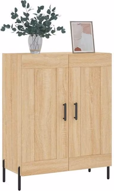 Berkfield Home Sonoma Oak Sideboard in Beige, W/D/H: 69.5 x 34 x 90 cm – 1