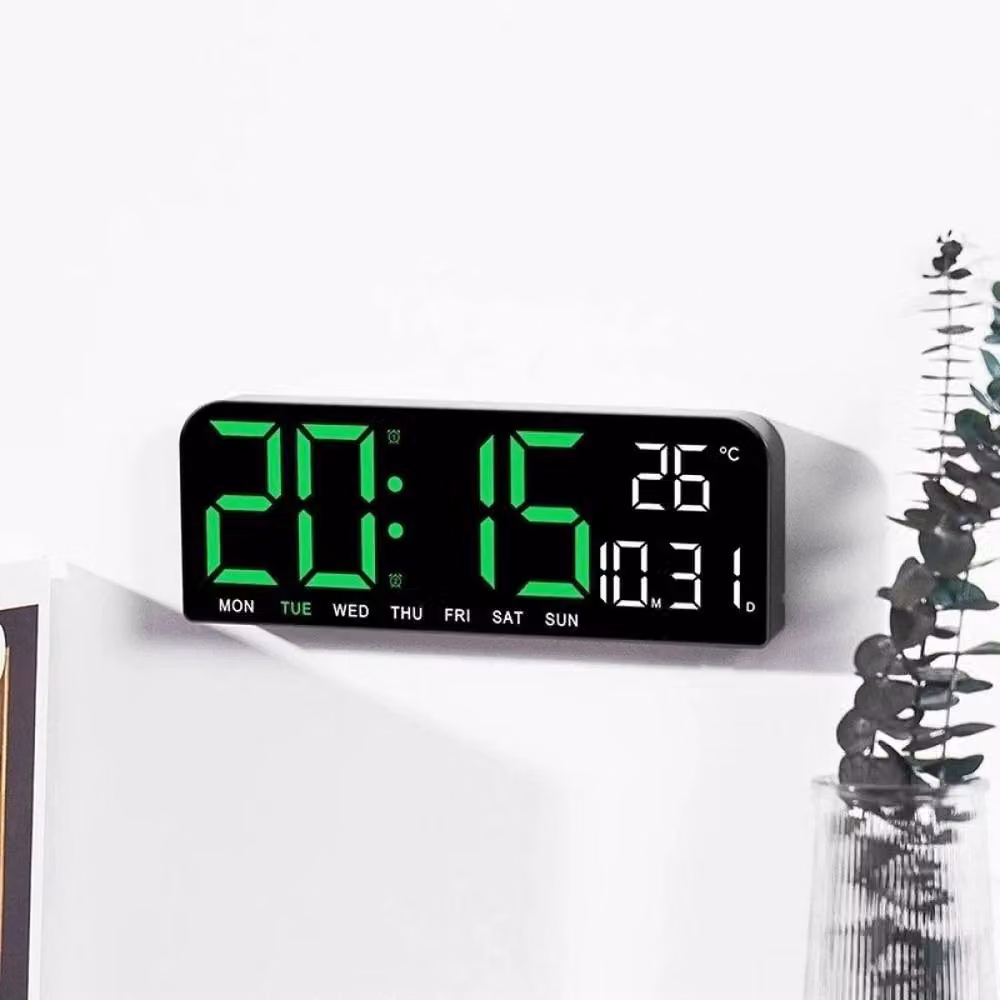 PAWNORA LED Digital Alarm Clock with Calendar and USB Power, White – 4